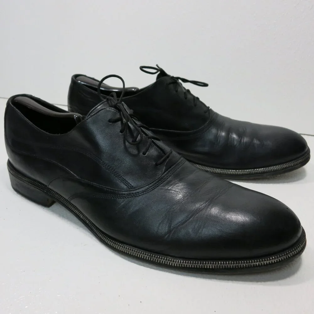 Emporio Armani Leather Dress Oxfords Derby Footwear Men's Shoes Italy Sz 46